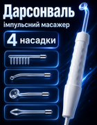 Дарсонваль LZ 006-A для догляду за волоссям, шкірою обличчя і тіла в домашніх умовах, Косметологічний апарат, Потужний гребінець для дарсонвалізації, 4 Універсальних Насадки