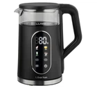 Електрочайник Liberton LEK-6836, Black, 2000W, 1,7 л, дисковий, корпус із пластику + скло, дисплей, терморегулятор, захист від перегріву (LEK-6836)