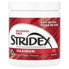Очищаючі диски проти акне без спирту Stridex Single Step Acne Control без спирту 90 м'яких серветок з саліциловою кислотою