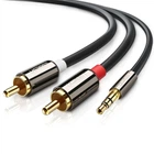 Аудіо кабель mini-jack 3.5mm на Double RCA тюльпан UGREEN AV116 2RCA Male Cable Black