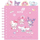 Блокнот з роздільниками на спіралі Kite Hello Kitty 80 листів клітина HK26-278