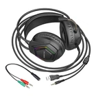 Наушники игровые проводные 3.5 мм BOROFONE BO105 Thunder с микрофоном полноразмерные Черные