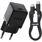 Мережевий зарядний пристрій 20W з кабелем Type-C-Type-C Baseus Palm Fast Charger Type-C чорний