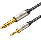 Перехідник — сполучний аудіокабель UGREEN AV127 3.5 mm to 6.35 mm TRS Stereo Audio Cable 3m сірий (10629)