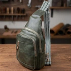 Стильная вертикальная слинг сумка для женщин из экокожи Vintage Зеленого цвета (bg227fash45)