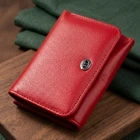 Горизонтальный кошелек для женщин из натуральной кожи ST Leather цвет Красный размер Средний с кнопочной застежкой (bg194fash78)