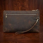 Красивая барсетка мужская в коже Crazy horse Vintage 14954 Коричневая