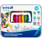 Набор акриловых маркеров Kite Creative 12 шт с жидкими чернилами K-1161