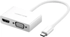 Переходник UGREEN MM123 USB Type C to HDMI + VGA Converter белый 30843 Адаптер для подключения монитора