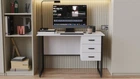 Комп'ютерний стіл Ferrum-decor Гаррі 76x140x70 чорний ДСП Біле 32мм