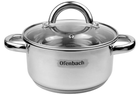 Кастрюля Ofenbach NB-100523 1.5л из нержавеющей стали индукционная с стеклянной крышкой 16см