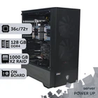 Сервер двухпроцессорный TOWER PowerUp #145 Intel Xeon Gold 6254 x2/128 GB/SSD 1TB х2 сборка для бухгалтерии документооборота хранения данных работы с 1С