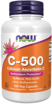 Now Foods C-500 calcium ascorbate аскорбат кальция витамин С 500 мг 100 капсул