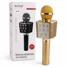 Беспроводной караоке-микрофон WSTER WS-1688 Gold с Bluetooth, динамиком, FM-радио и голосовыми эффектами