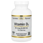 Вітамін D3 California Gold Nutrition (Vitamin D3) 50 мкг (2000 МО) 360 капсул із риб'ячого желатину (CGN-01180)