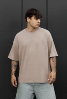 Чоловіча Футболка Стаф Бежева Оверсайз З Логотипом Базова Staff Logo Oversize M (397241)