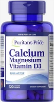 Кальций Магний с Витамином D, Calcium Magnesium with Vitamin D, Puritan's Pride, 1000 мг/500 мг/400 МЕ, 120 таблеток