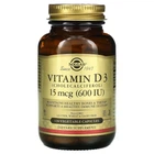 Натуральный витамин Д3 Solgar (Vitamin D3) 15 мкг 600 МЕ 120 вегетарианских капсул