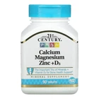 Кальцій Магній Цинк та Вітамін Д3 21st Century (Calcium Magnesium Zinc + D3) 90 таблеток