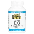 Витамин D3 1000 МЕ Vitamin D3, Natural Factors, 90 таблеток