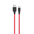 Дата кабель HOCO X21 Silicone Type-C Cable (1m) (Чорний / Червоний) (437)