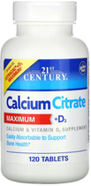 Цитрат кальцію з вітаміном D3 21st Century Calcium Citrate + D3 Max 120 таб