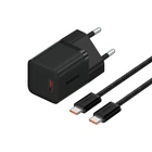 Зарядное устройство Baseus GaN5 30 Вт быстрая зарядка Type-C до Type-C 1 м Черный (P10110902113-00)