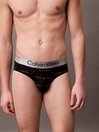 Трусы брифы мужские Calvin Klein NB4126-VRG(Triple Logo Stripe Platinum Rust) XL Черные (196807913480)