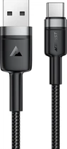 Кабель Acefast C22-04, USB to Type-C, 3A, Nylon Braid, Aluminum Alloy + TPE connectors, 1.2 м Black (6974316285144)