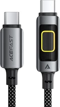Кабель Acefast C21-03, Type-C to Type-C, 60W, Nylon, Aluminum Alloy connectors, 1.2 м Black (6974316284666)