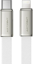 Кабель Acefast C24-01, USB to iP, 30W, Braided wire, Zinc alloy + TPE connectors, 1.2 м White (6974316286240)