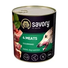 Вологий корм для собак Savory Dog Gourmand 4 види м'яса