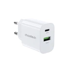 Сетевое зарядное устройство Choetech PowiX USB-A/USB-C PD 30W White (PD9009-EU-WH)