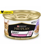 Вологий корм для дорослих кішок з чутливою системою травлення Purina Pro Plan Delicate Паштет з індичкою