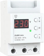 Реле напруги ZUBR D63t, 1ф, 63А, 1н.о, вольтметр, мін. напр., макс. напр, термозахист (ZUBR D63t)