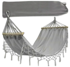 Садовый гамак с каркасом 200x100 см 150 кг для отдыха серый Gardlov LS-2588