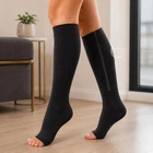 Гольфы для профилактики варикоза компрессионные эластичные Zip Sox, утягивающие гольфы для снятия усталости и отеков ног, с молнией, размер L/XL, 2 шт в комплекте Черные, LY-105-L/XL-Black