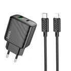 МЗП HOCO CS23A Sunlight dual-port PD30W+QC3.0 charger set(C to iP) Black