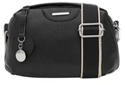 Женская кожаная сумка Borsa Leather элегантная черная сумка через плечо из натуральной кожи 54203
