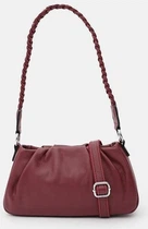 Жіноча шкіряна сумка Borsa Leather стильна бордова сумка через плече з натуральної шкіри 54200