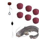 Готовая оснастка для ловли сома 2 крючка вес 140 грамм +Шайба-гейзер Art Fishing сухая кровь (6шт)
