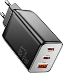 Мережевий зарядний пристрій ESSAGER Ranges 67W GaN 2xUSB-C + USB-A QC/PD Black (ECT67W-LJB01-Z)