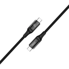 Кабель Brevia Type-C to Type-C 60W 1м, чорний ZIP (56100BCCZ1)
