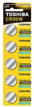 Батарейка Toshiba CR2016 BP літієві 5 шт.