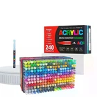 Профессиональные акриловые маркеры Guangna Brush 240 штук скетч набор для рисования скетчинга универсальные фломастеры с мягкой кисточкой для творчества декора скетчбука акриловая кисть фломастеров по металлу бумаге стеклу дереву ткани