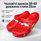 Чоловічі крокси Crocs Crocband Lightning McQueen червоні розмір 39-40 довжина стопи 25 см літні сабо з поворотним ремінцем