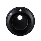 Гранітна мийка Lidz 510x510 урізна, кругла, чорна матова (LIDZANT15D510200)