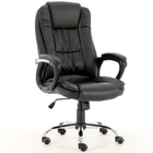 Кресло офисное с подлокотниками Comfort Black, спинка с подголовником, порезиненные колесики