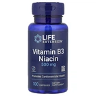 Ніацин, Вітамін B3, 500 мг, Vitamin B3 Niacin, Life Extension, 100 капсул