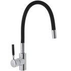Змішувач для кухні MIXXUS PREMIUM RIO 011 REFL.BLACK з гнучким виливом (Колір нерж+вилив чорний) (MI5815)